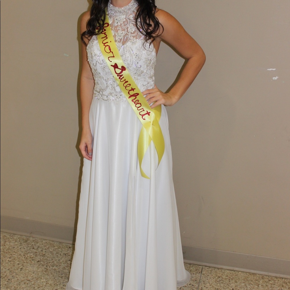 White high neck prom/hoco dress!!